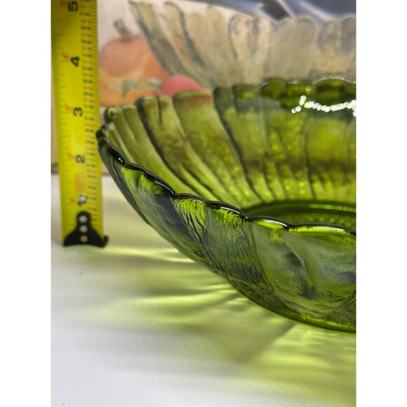 VTG Anchor Hocking Country Estate Salad Bowl Set | 3 Pc Avocado Green 10"x3" - Picture 9 of 10